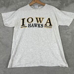 Vintage Iowa Hawkeyes Shirt Mens Large‎ 1989 Wideworld Sportswear Gray USA Made